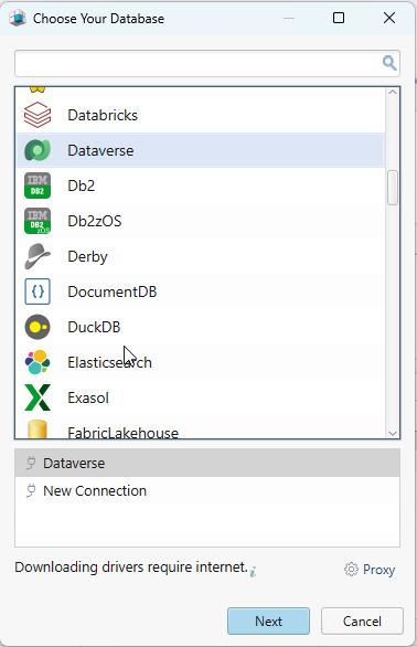 DbSchema Support for Dataverse
