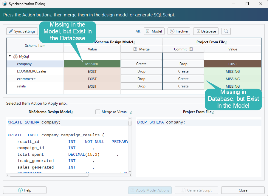 Schema Synchronization