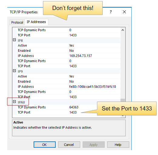 TCP Properties