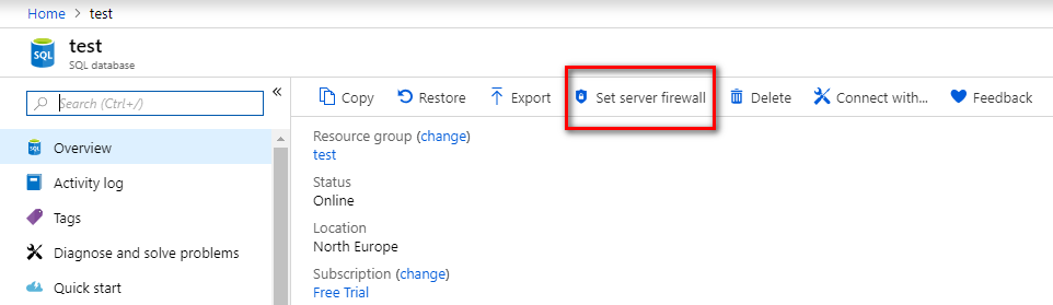 Setup Windows Firewall for AzureSQL