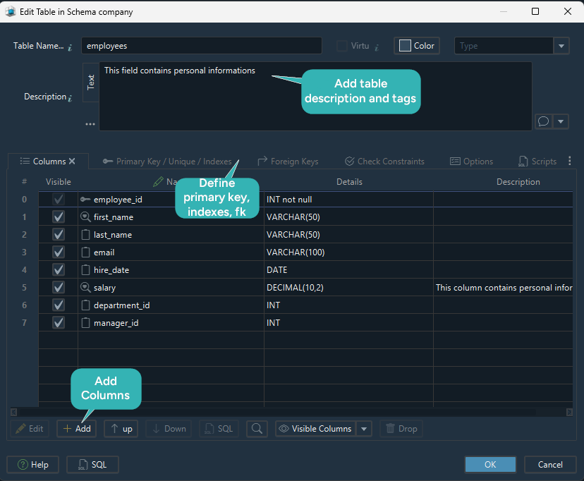 Table Editor