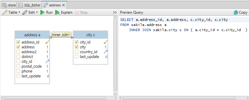 dbschema visual query