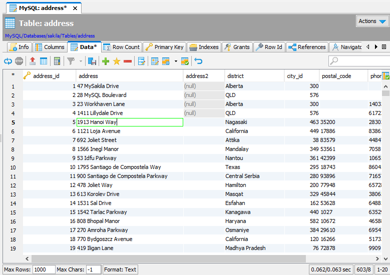 dbvisualizer edit data