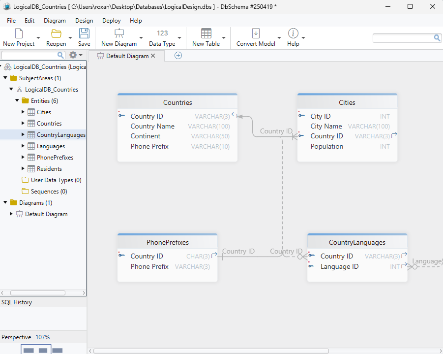Logical Database Design with DbSchema