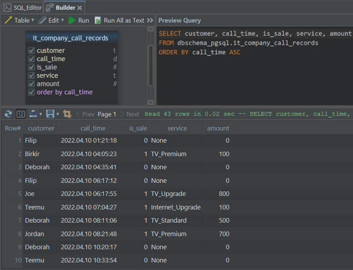 Creating Table in DbSchema and populating it using Postgres Random Data functionality