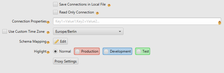 Connection Properties