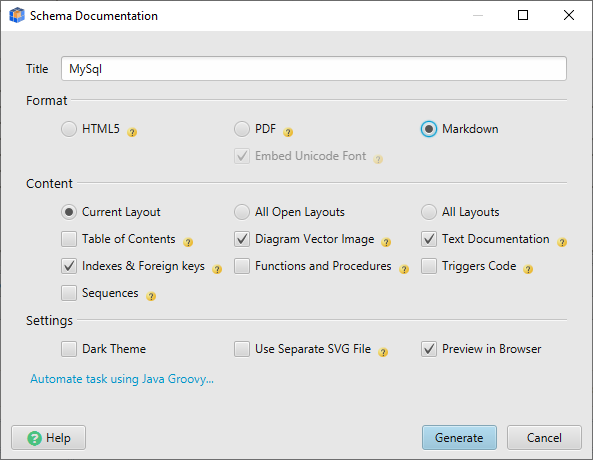 Markdown Database Documentation