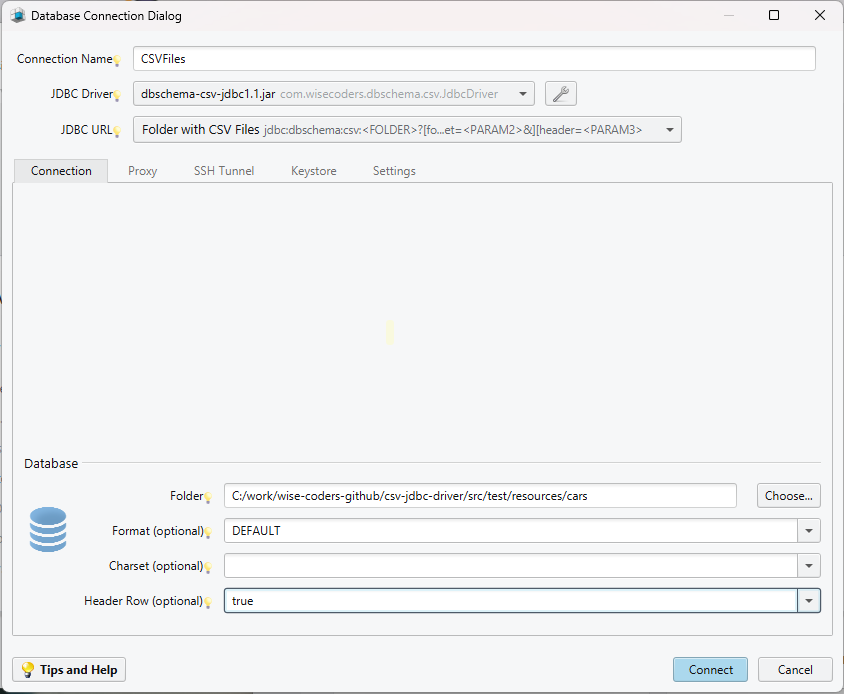 CSV JDBC Driver