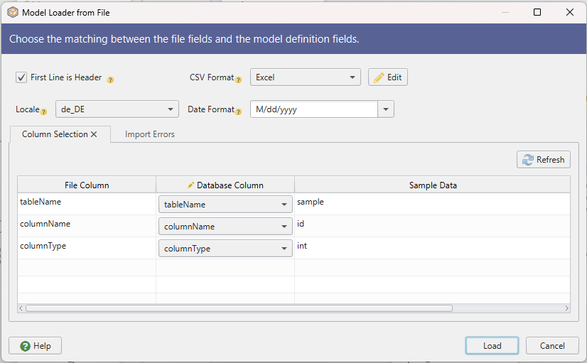 Load Schema from External Format