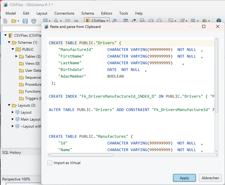 Copy/Paste tables as SQL